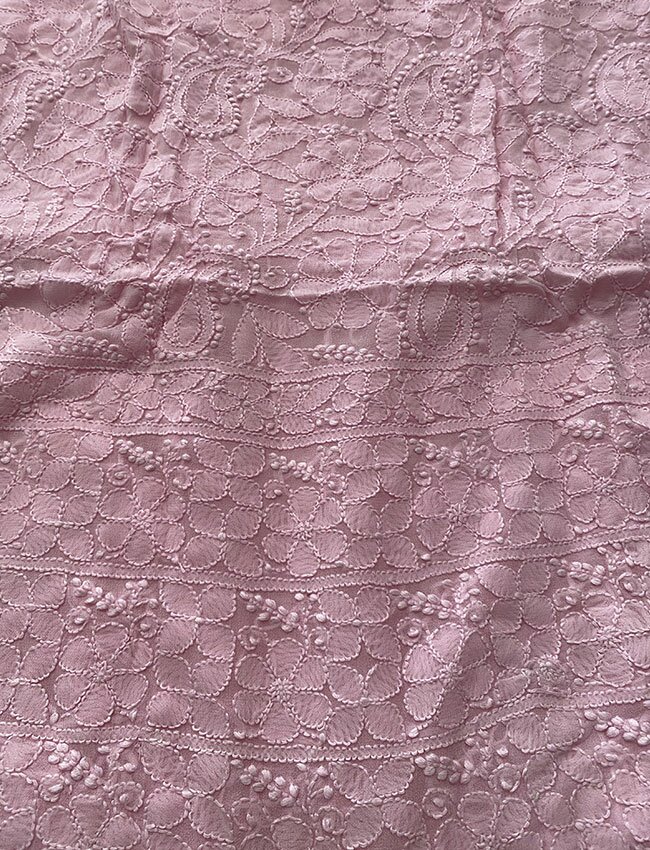 Light Pink Viscose Georgette Chikankari Shirt piece