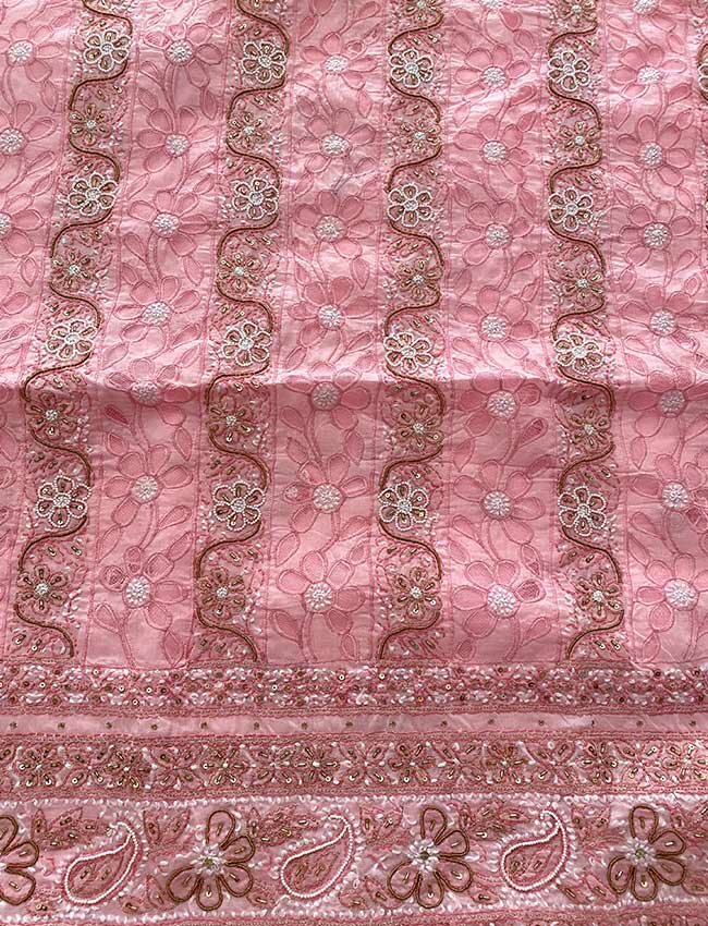 Light Pink Swiss Voile Chikankari with Zardozi work